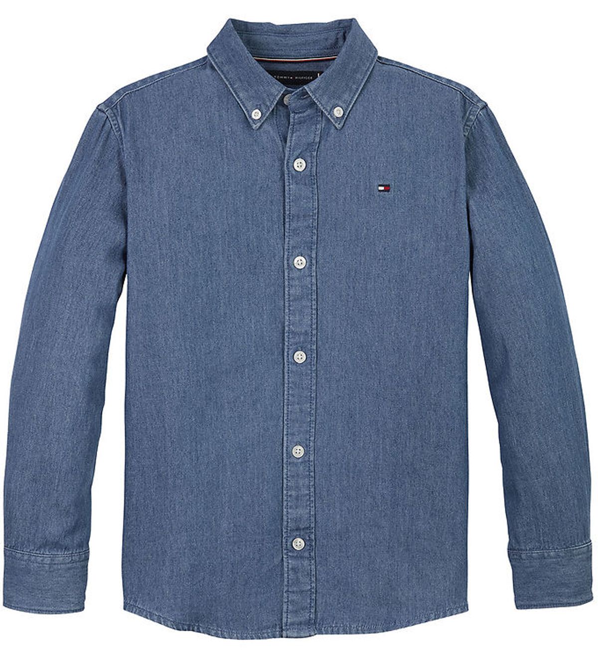 Tommy Hilfiger Skjorte - Denim Chambray - Denim Medium Wash