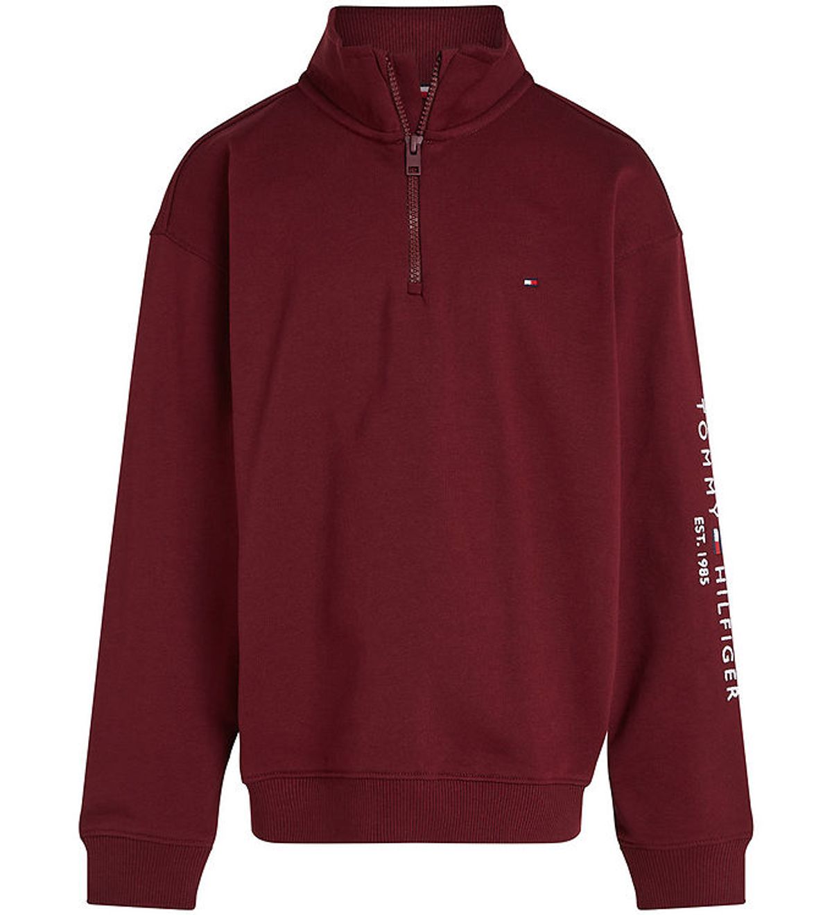 Tommy Hilfiger Sweatshirt - U Essential - Half Zip - Deep Rouge