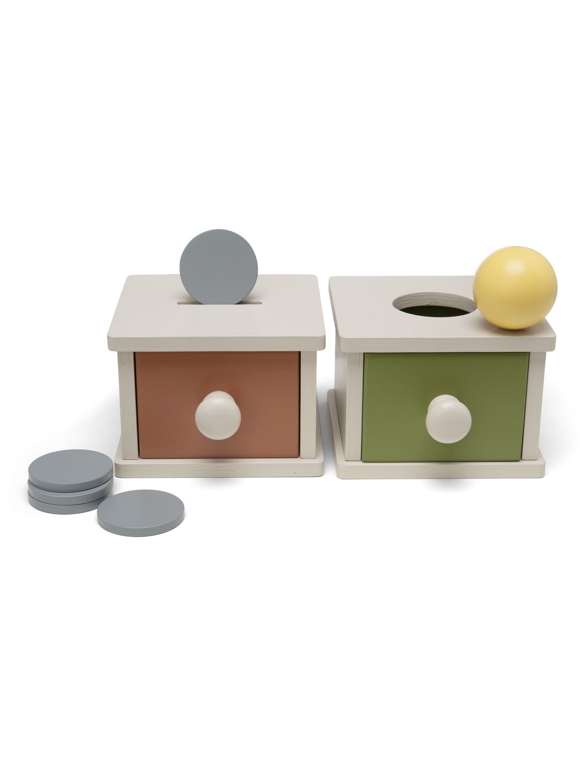 Tony wooden sorting boxes 2-pack - Grey