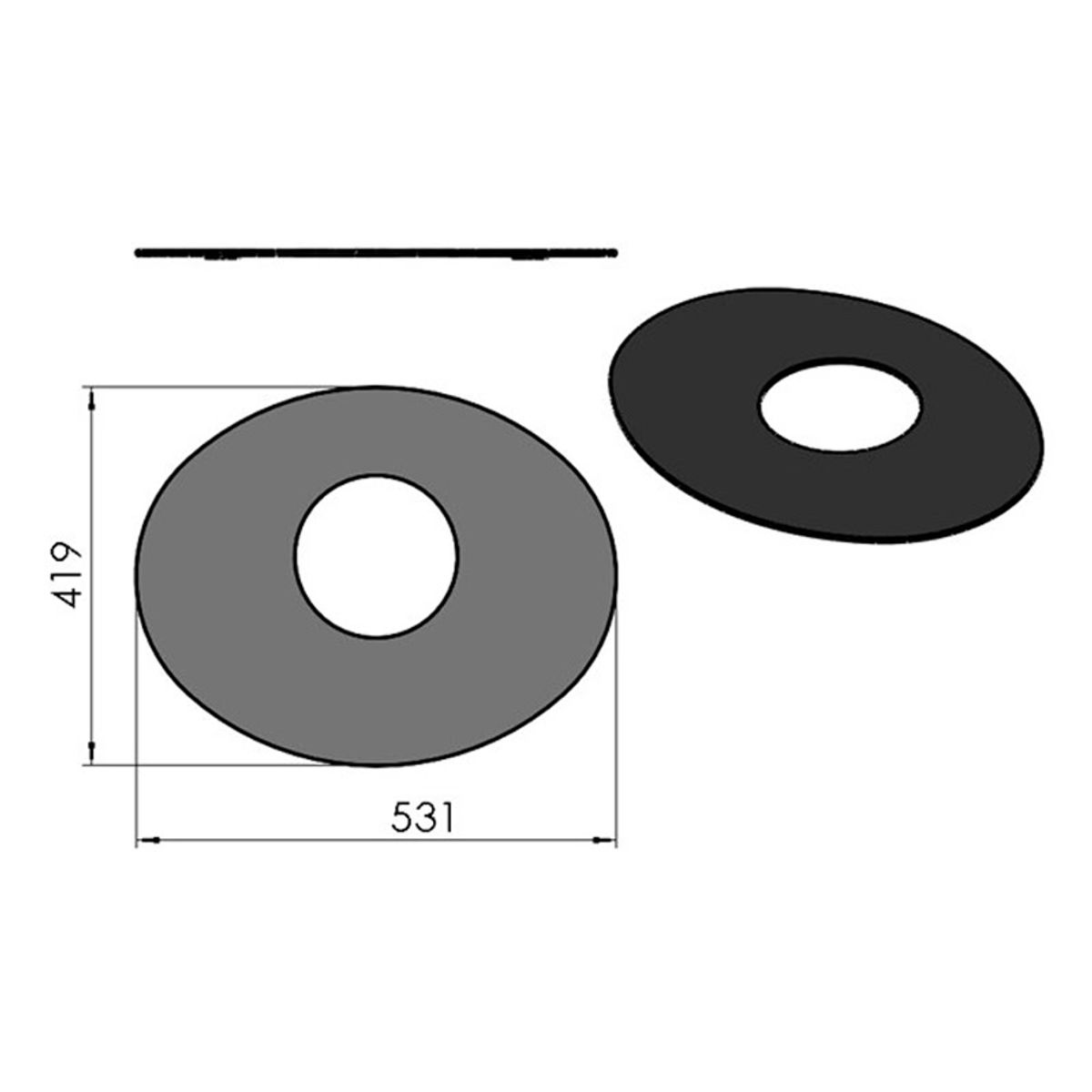 Topplade, stål TermaTech TT20R - Sort