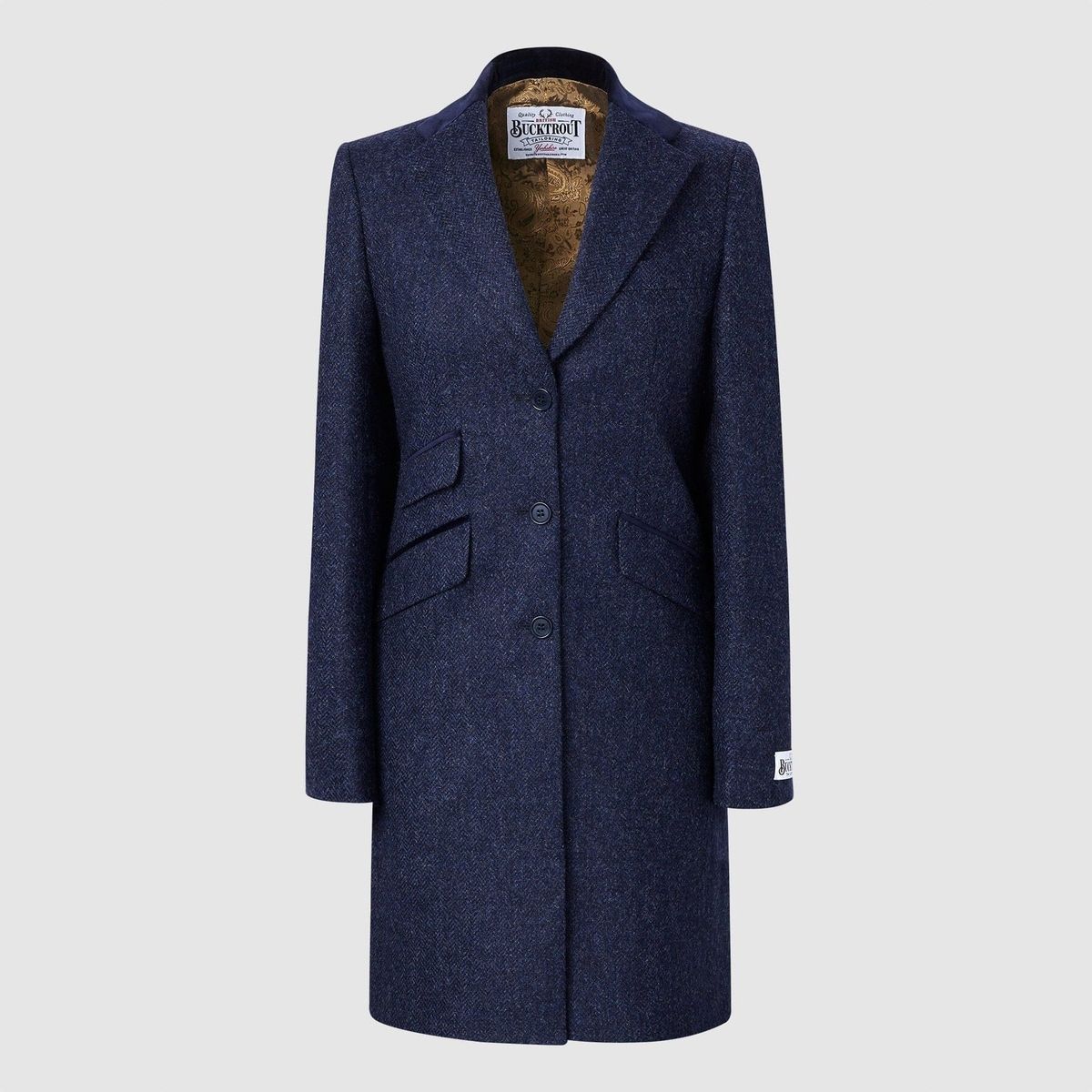 Tori 3/4 Ladies Coat frakke af Yorkshire Tweed, navy - 10 (S)