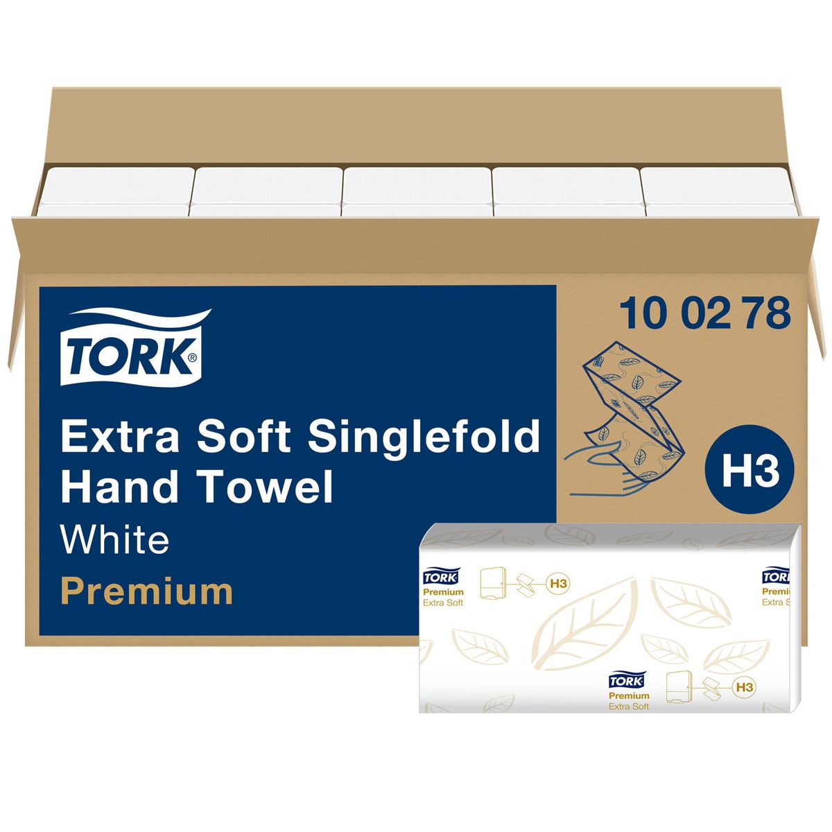 Tork 100278 Extra Soft håndklædeark 2lags H3 15x200ark