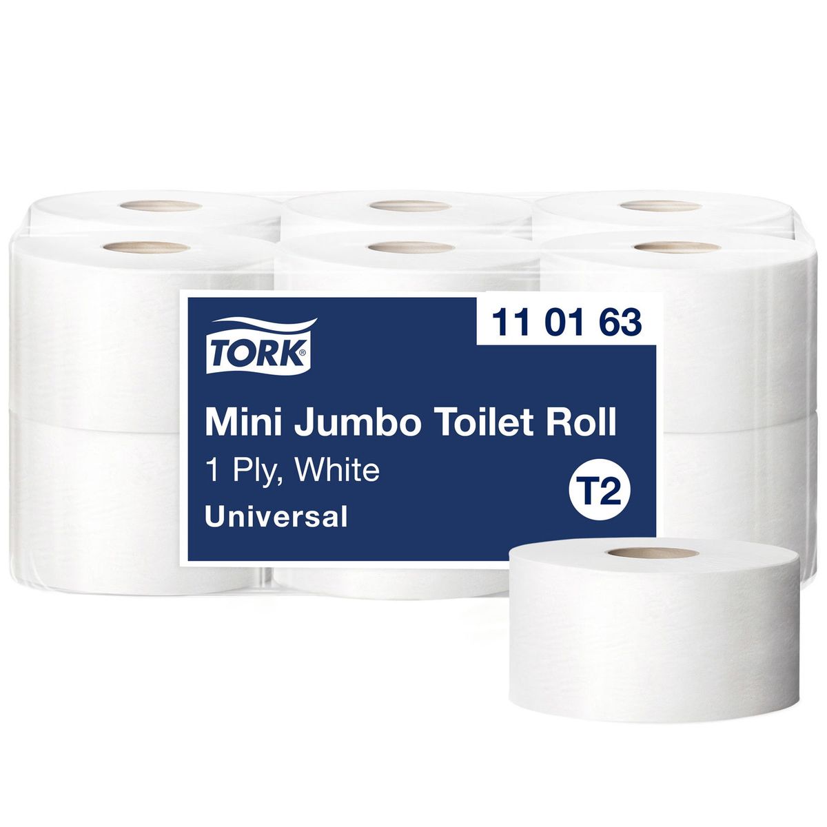 Tork 110163 Advanced T2 Mini Jumbo 1lags toiletpapir 12 ruller