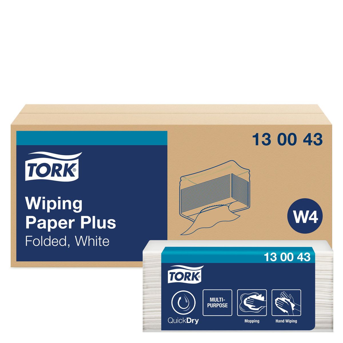 Tork 130043 Plus W4 2lags aftørringspapir hvid 5x200ark