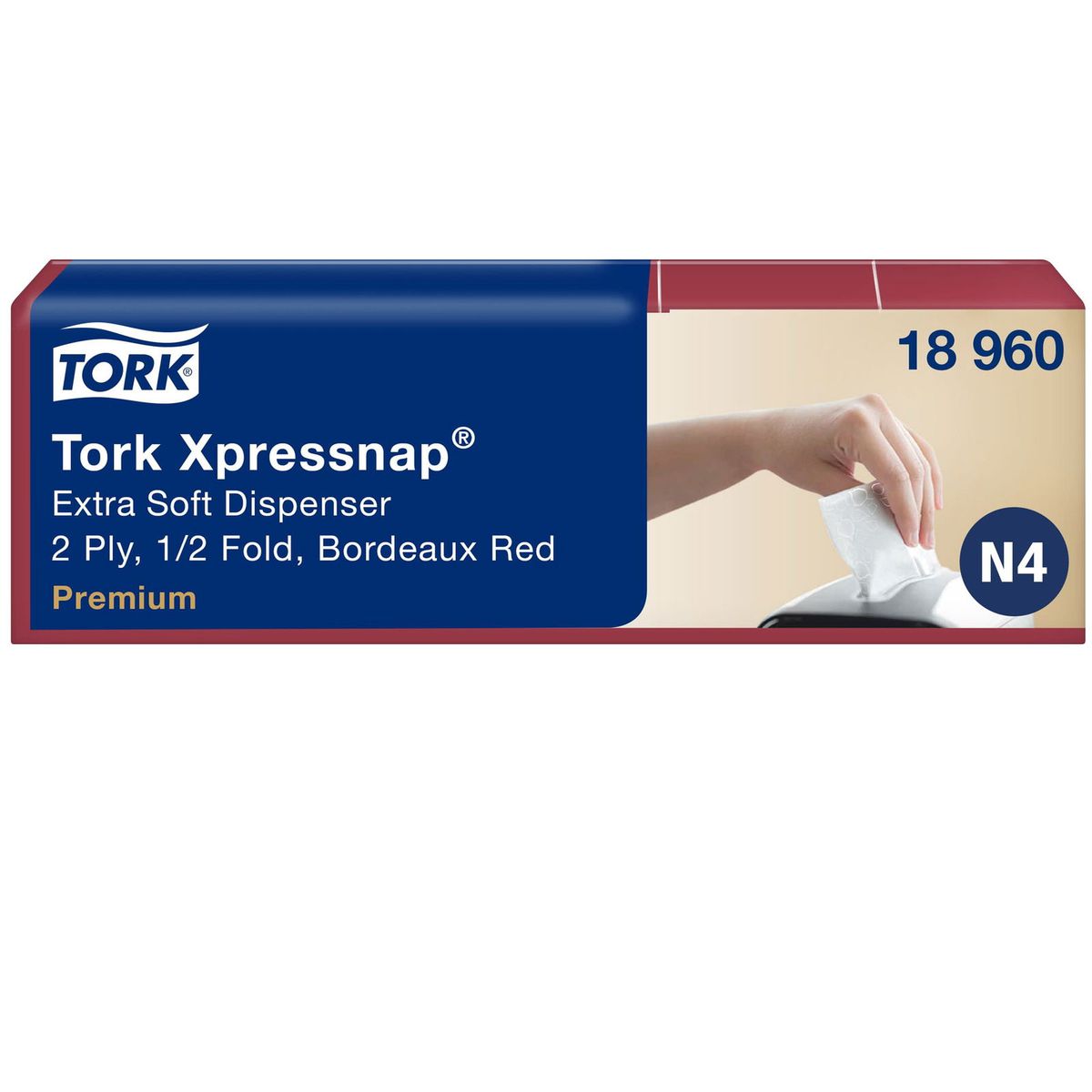 Tork 18960 Xpressnap Extra Soft servietter N4 bordeaux 1000stk