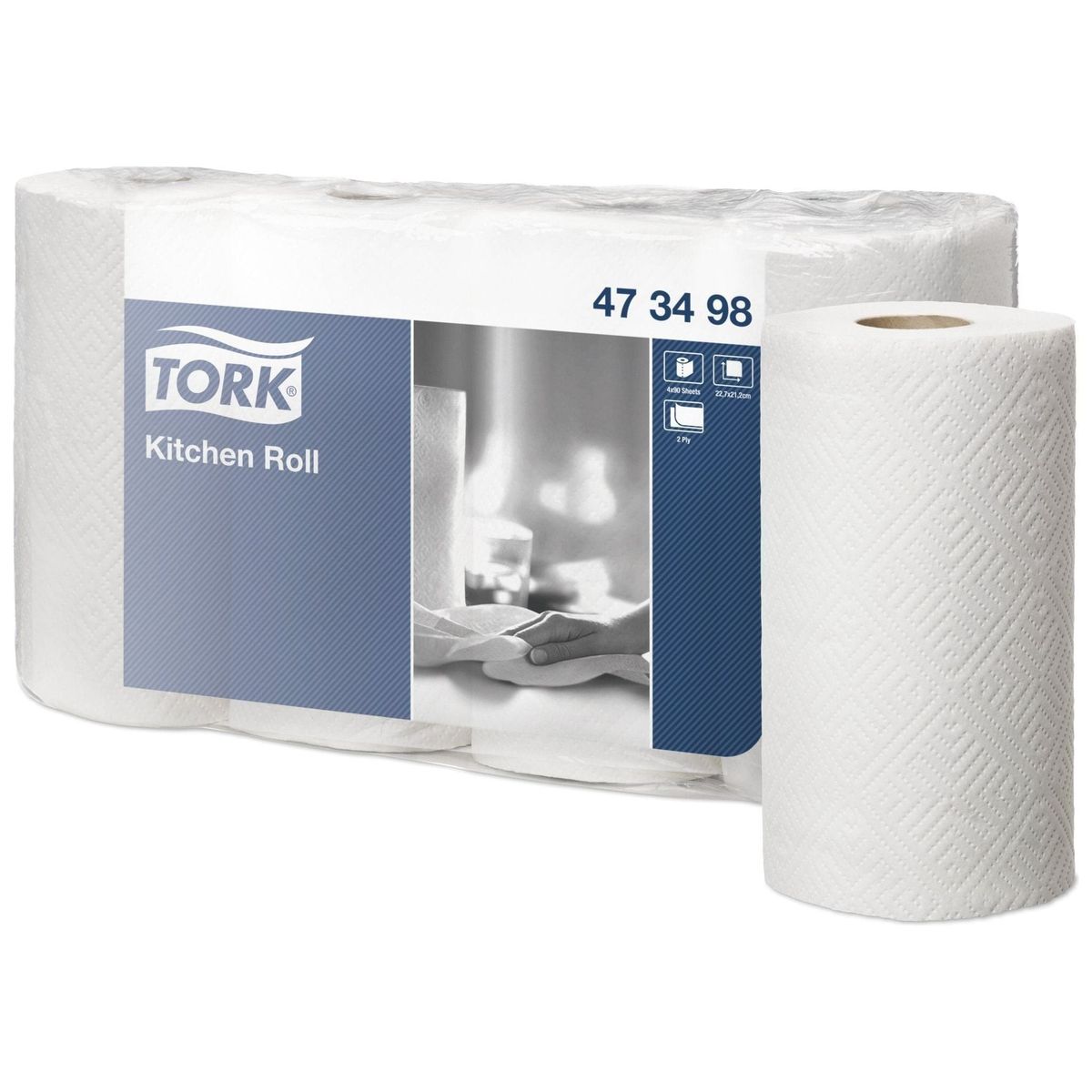 Tork 473498 køkkenrulle plus hvid 2 lag 90 ark 20 ruller