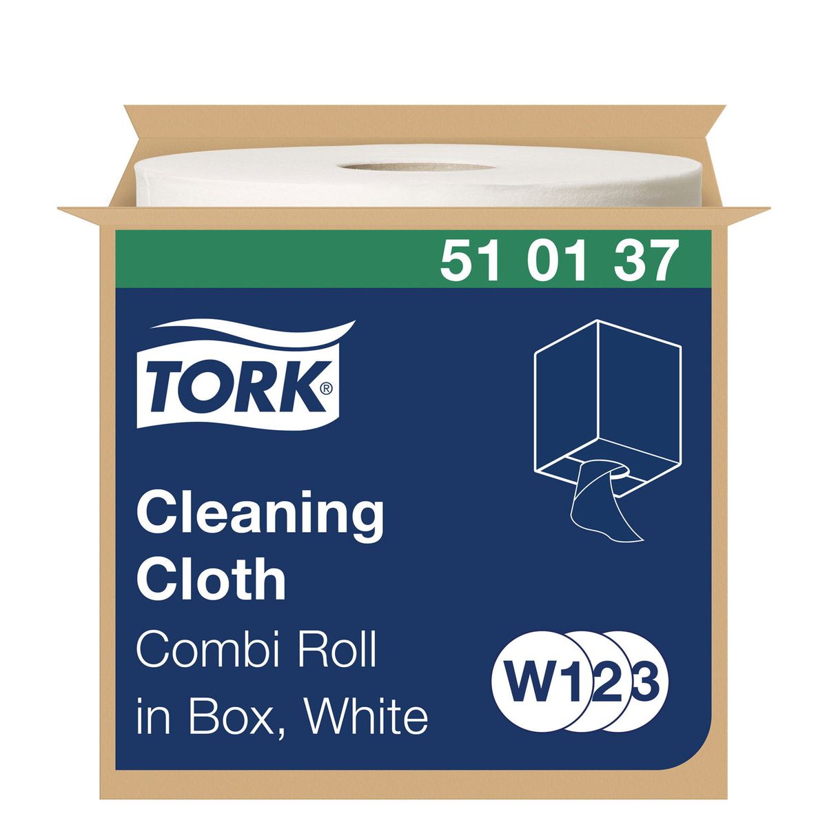 Tork 510137 W1/W2/W3 1lags aftørringsklud hvid