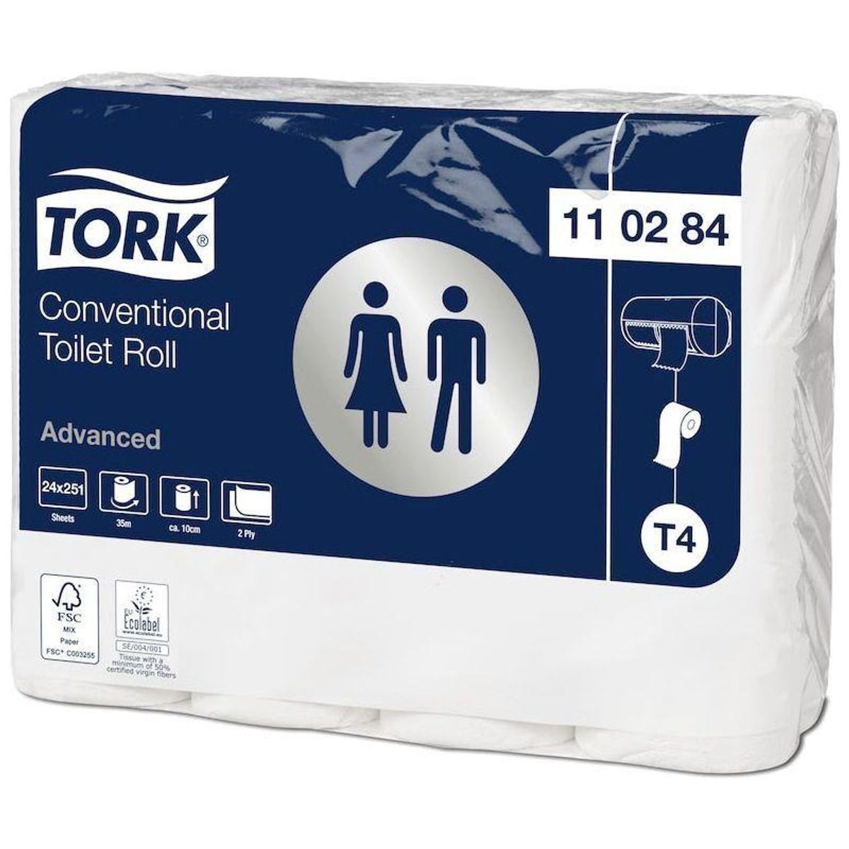 Tork Advanced toiletpapir hvid 2 lag 24 ruller 110284 T4