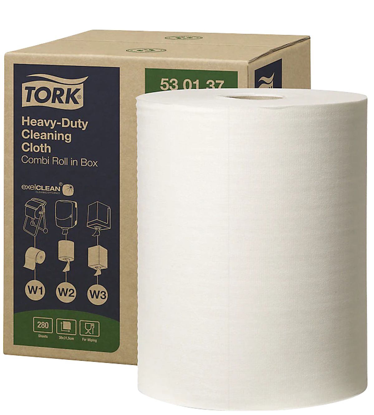 Tork premium aftørringspapir 530 - W1/W2/W3, hvid