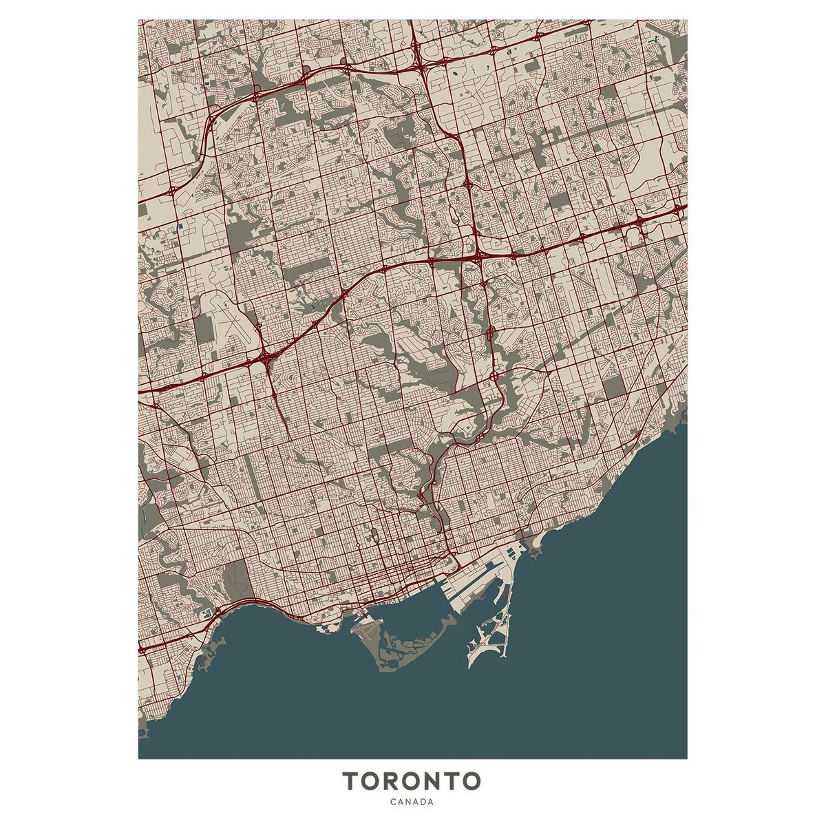 Toronto Kort af Illux