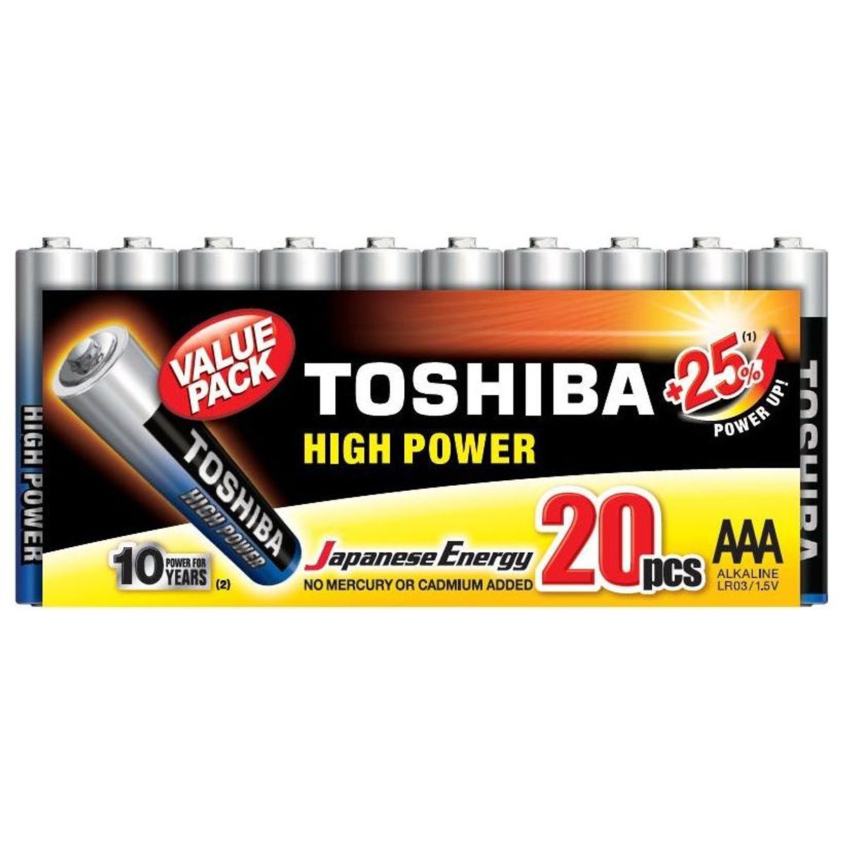 Toshiba Alkaline High Power AAA 20 stk