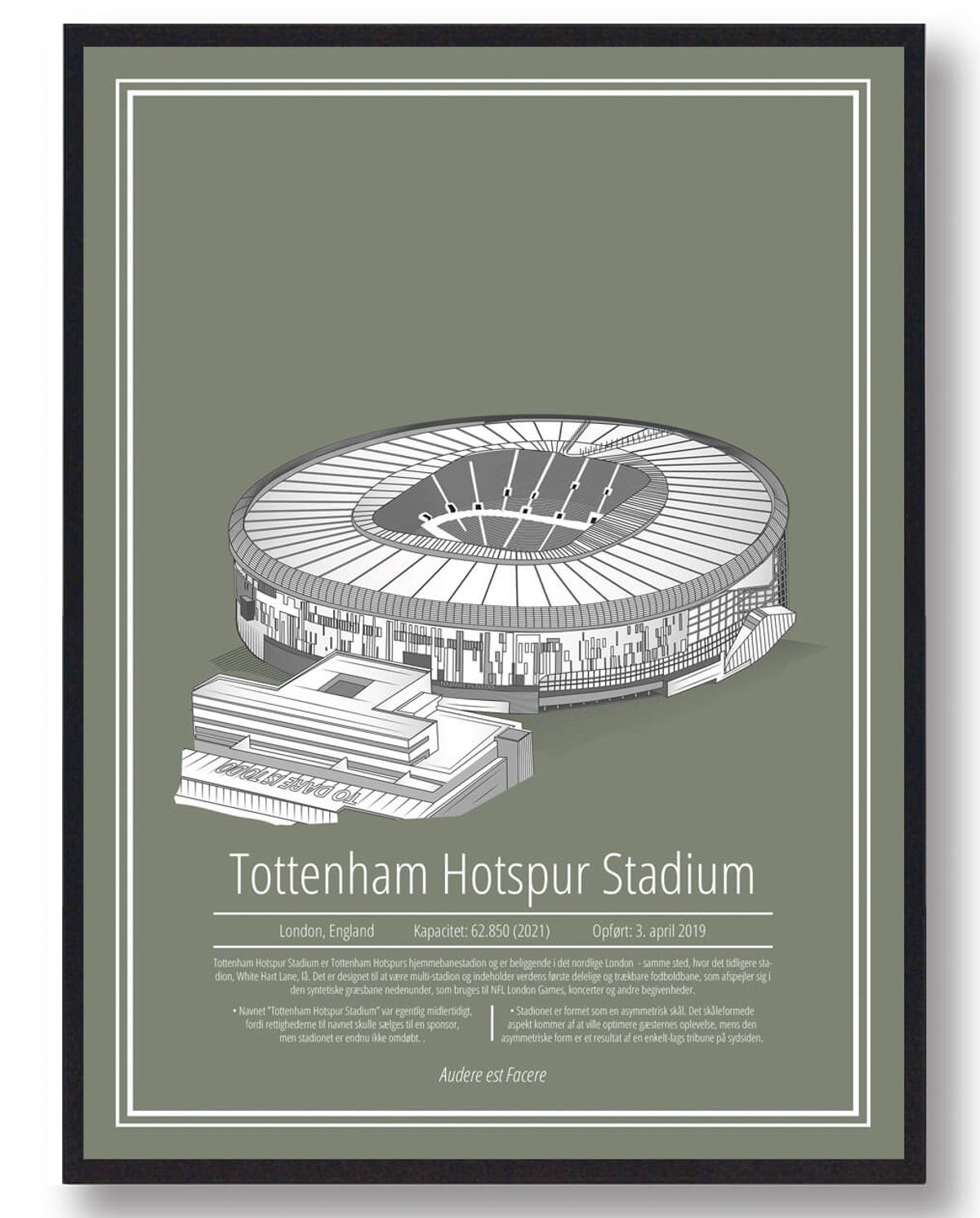 Tottenham Hotspur - Tottenham - stadion plakat (Størrelse: L - 50x70cm (B2))