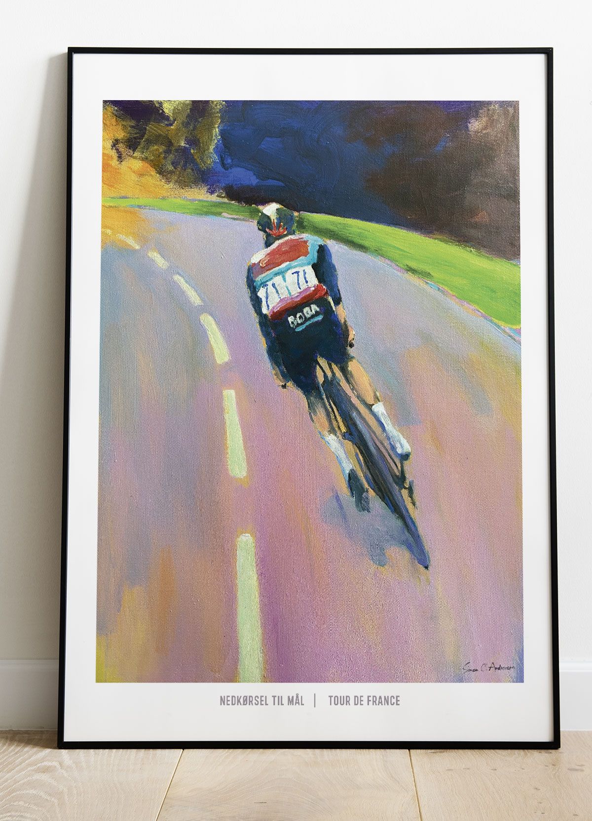 Tour de France-plakat Nedkørsel mod mål - Download PDF og print selv i mange formater - kr. 299