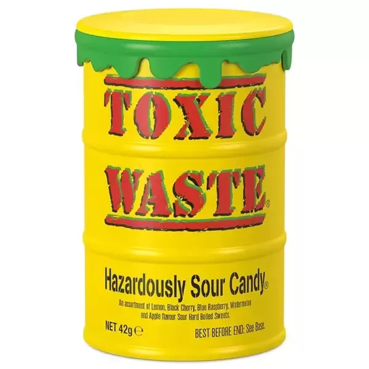 Toxic Waste Yellow Sour Candy Drum