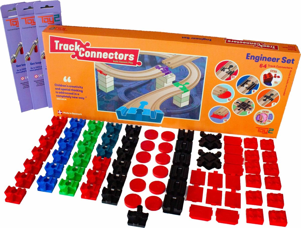 Toy2 Track Connectors - Engineer Set - Slope Og Arches - 64 Dele