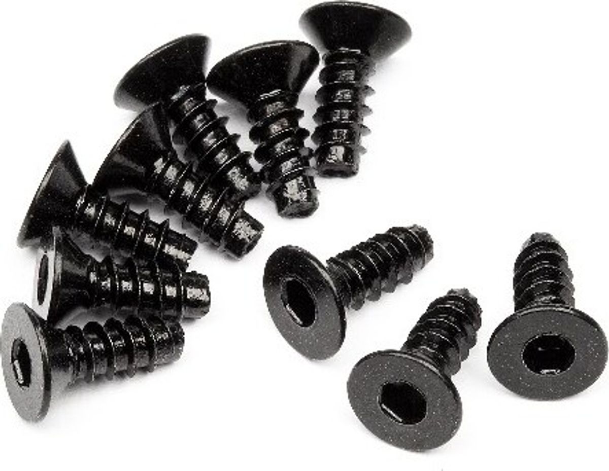 Tp. Flat Head Screw M3x8mm (hex Socket/10pcs) - Hp94303 - Hpi Racing