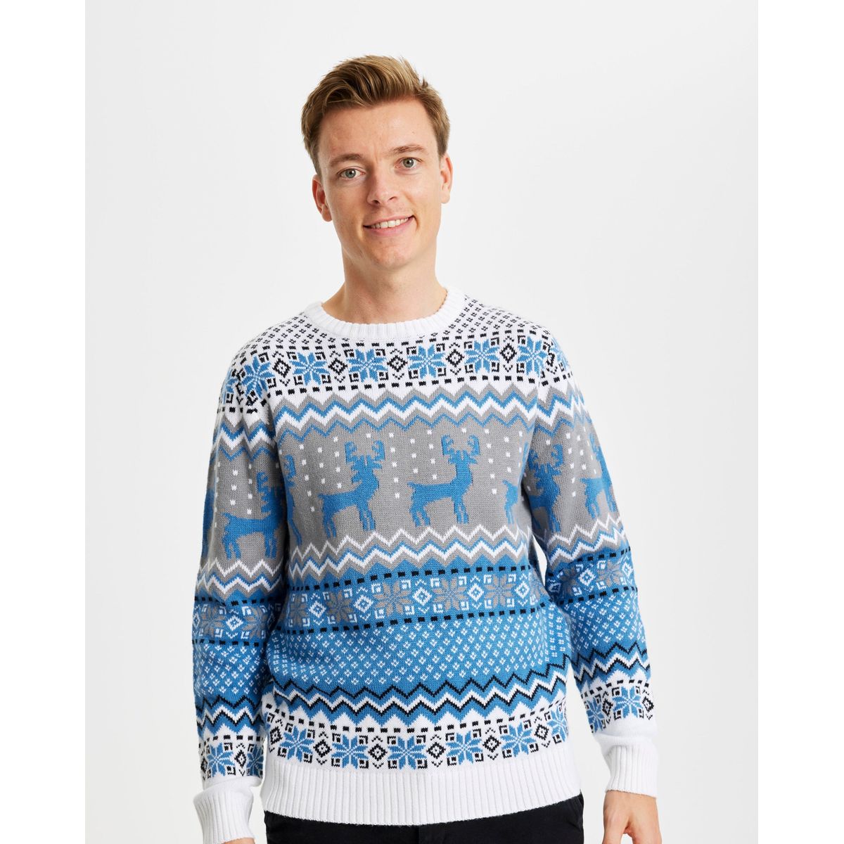 Traditionel Julesweater Blå - herre / mænd