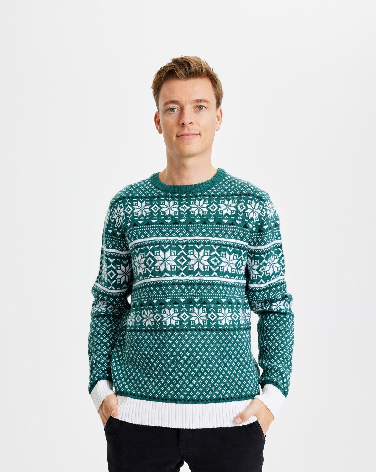 Traditionel Julesweater Grøn - herre / mænd