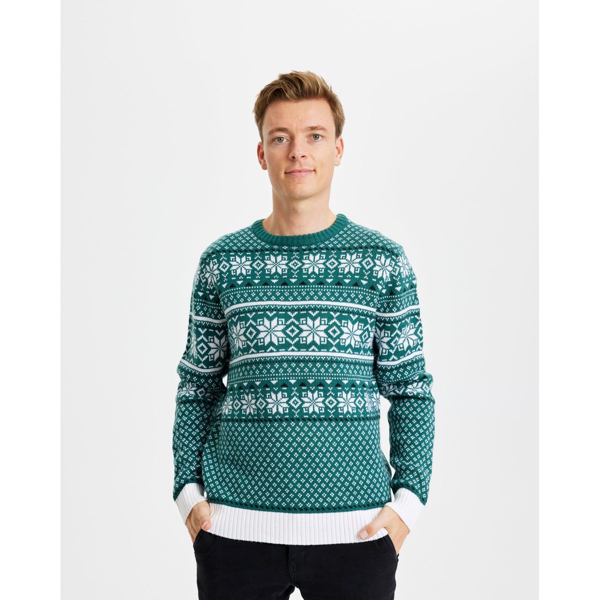 Traditionel Julesweater Grøn - herre / mænd