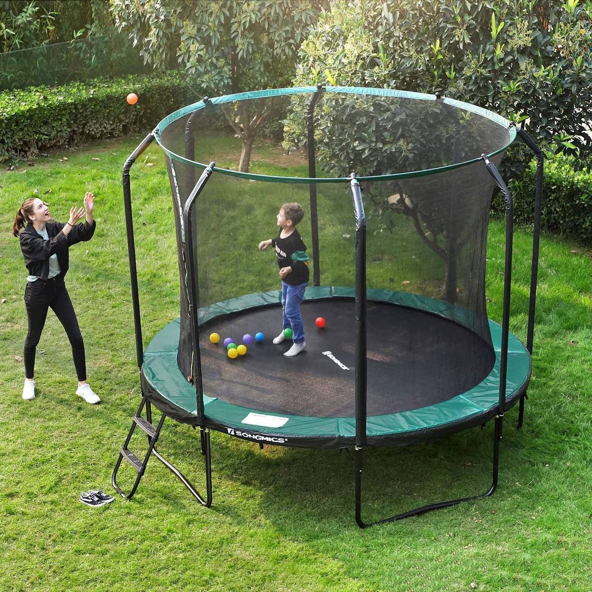 Trampolin, D366cm, mørkegrøn