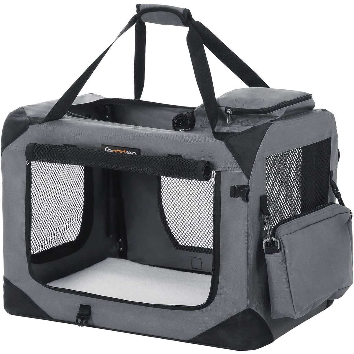 Transportkasse til hund/kat, 60 x 42 x 42 x 42 cm (L x B x H), sort