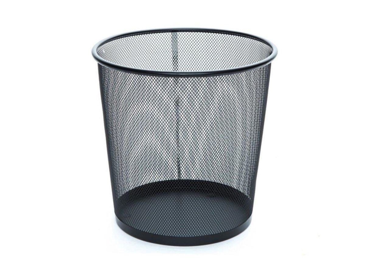 Trash Bin Meshy Round Black 684004 Okko