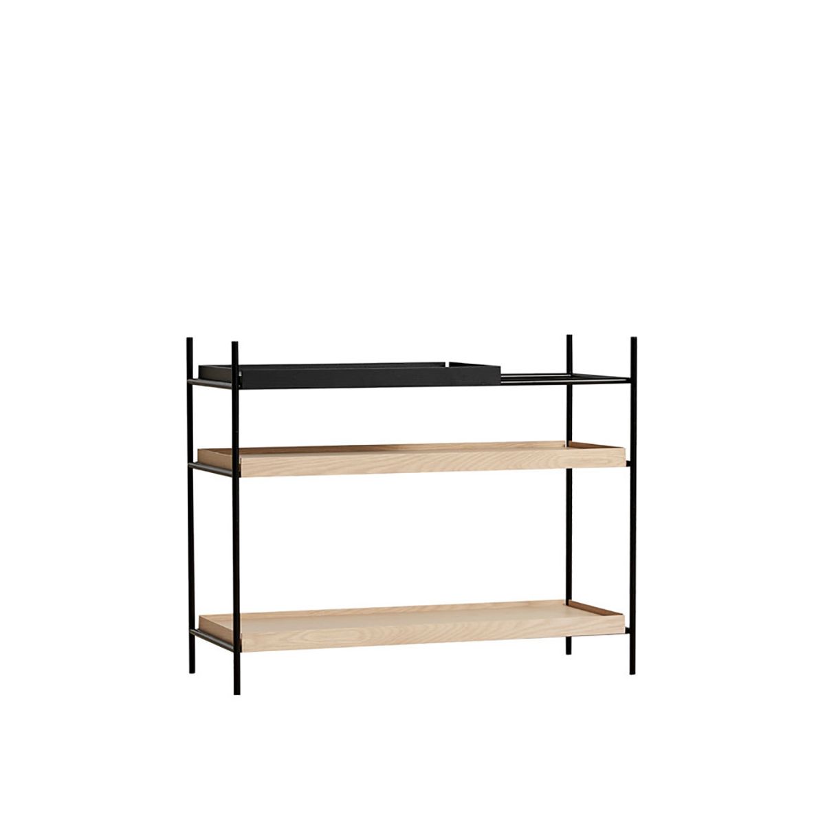 Tray Shelf, lav fra Woud (Black: 1 short / Oak: 2 wide)