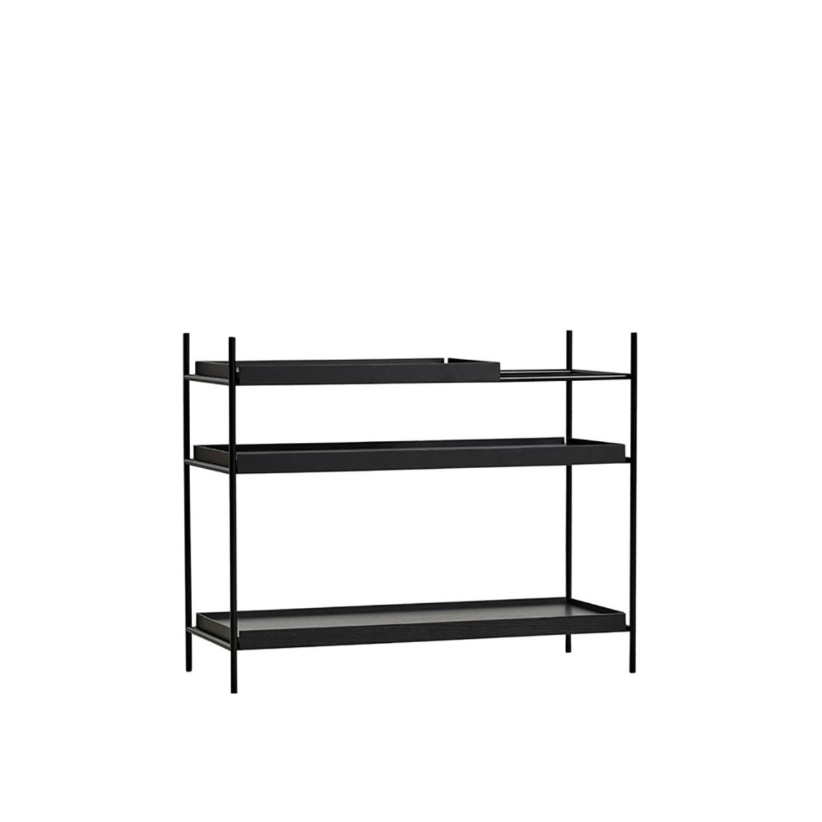 Tray Shelf, lav fra Woud (Black: 2 wide, 1 short)