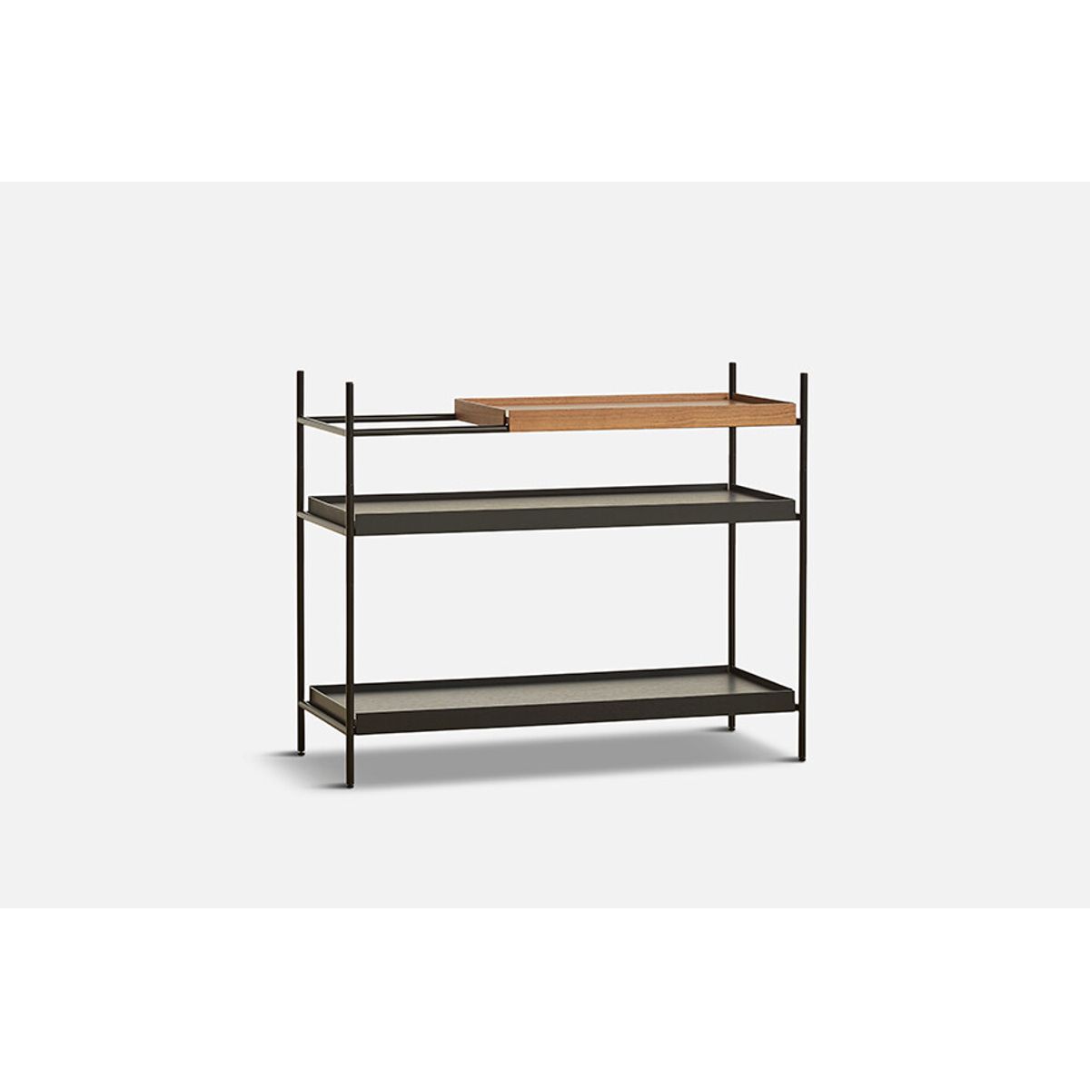 Tray Shelf, lav fra Woud (Black: 2 wide / Walnut: 1 short)