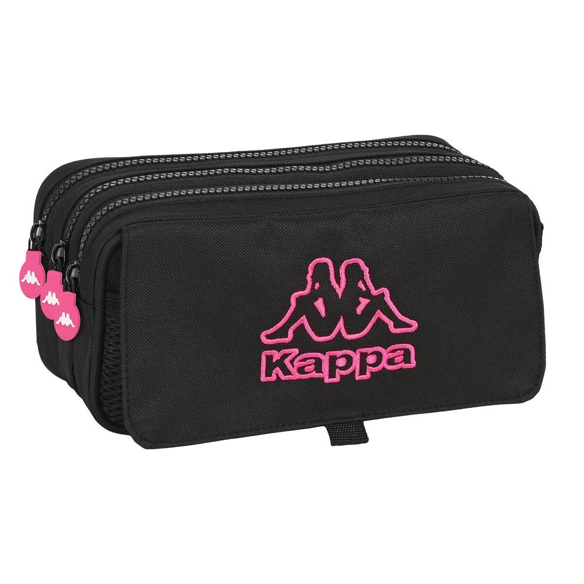 Tredobbelt bæretaske Kappa Black and pink Sort (21,5 x 10 x 8 cm)