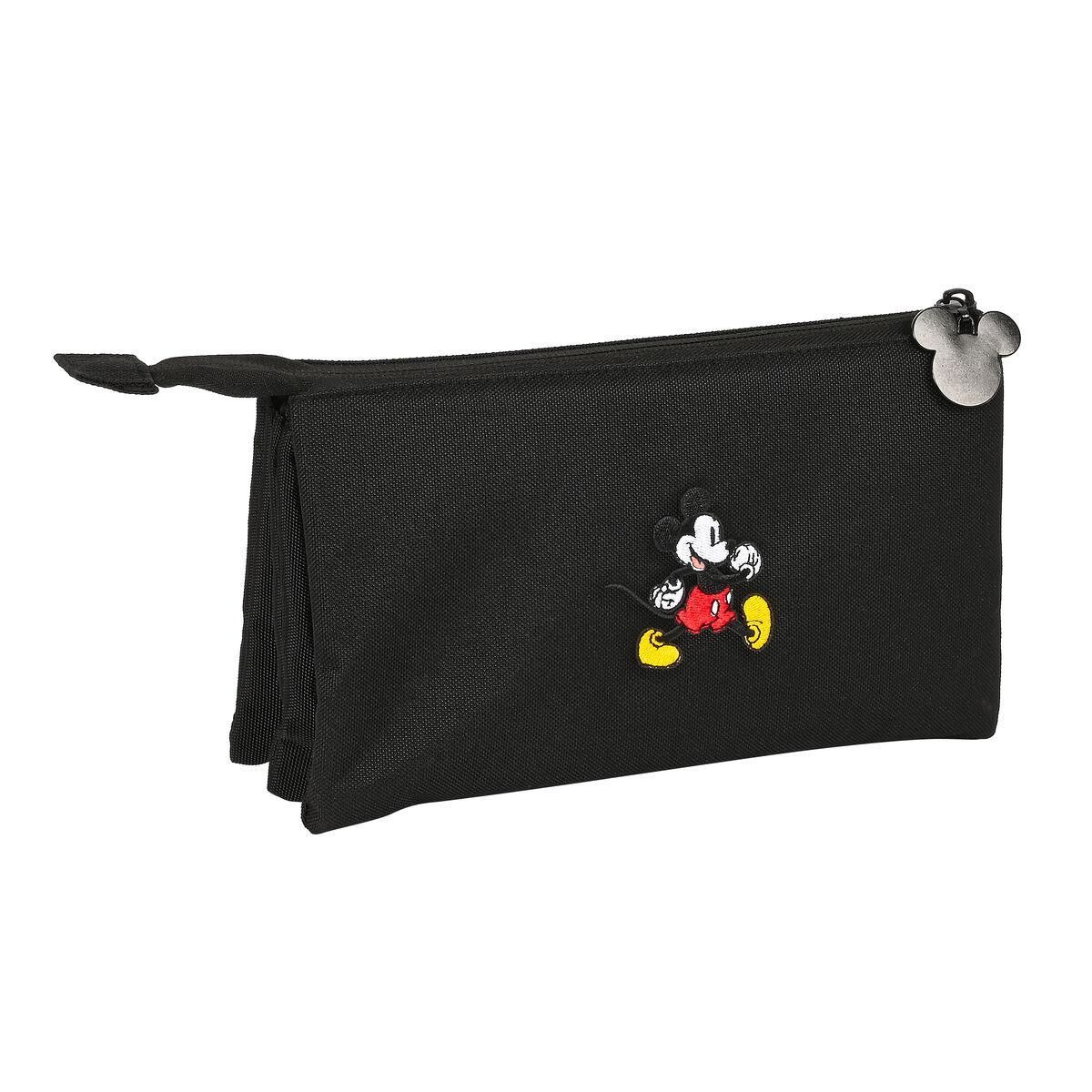 Tredobbelt bæretaske Mickey Mouse Clubhouse Premium Sort (22 x 12 x 3 cm)