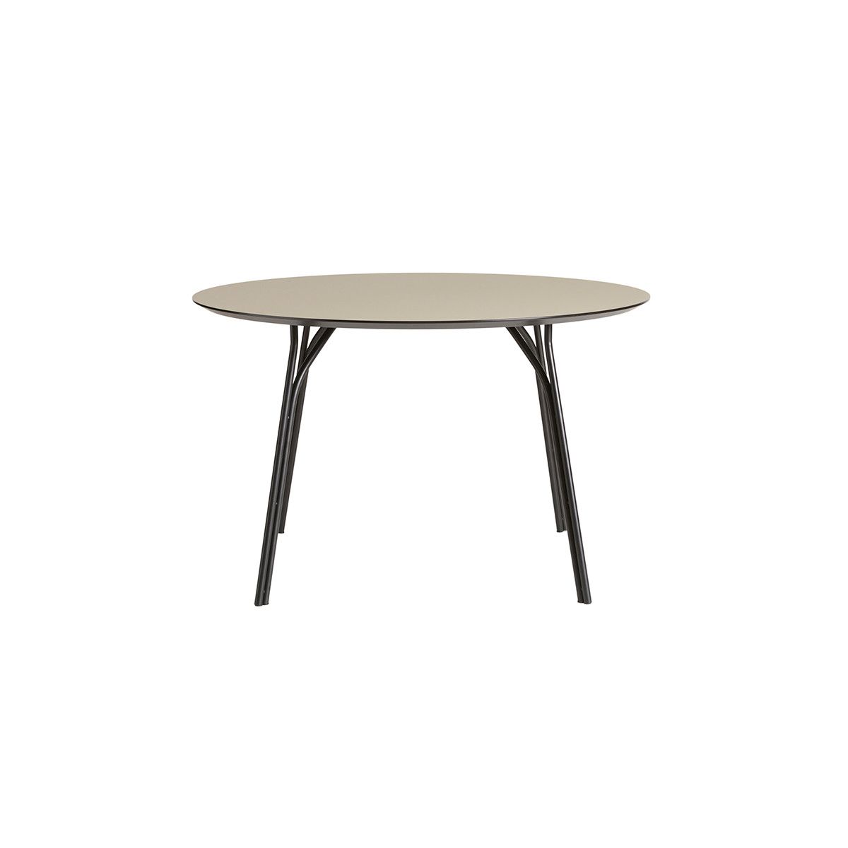 Tree Dining Table Round fra Woud (Ø120 cm, Beige/sort)