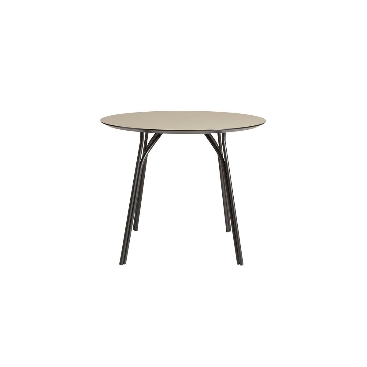 Tree Dining Table Round fra Woud (Ø90 cm, Beige/sort)