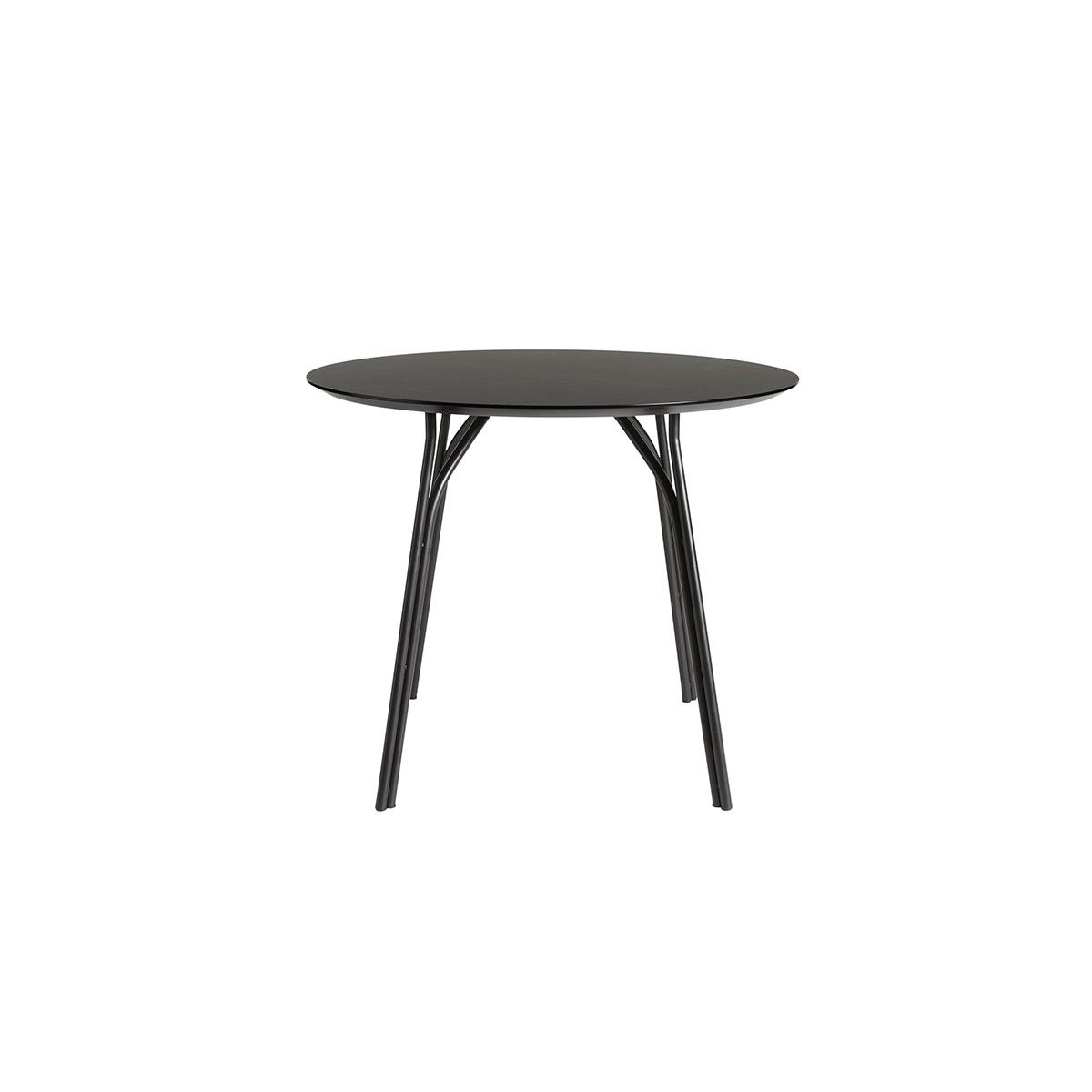 Tree Dining Table Round fra Woud (Ø90 cm, Sort/sort)