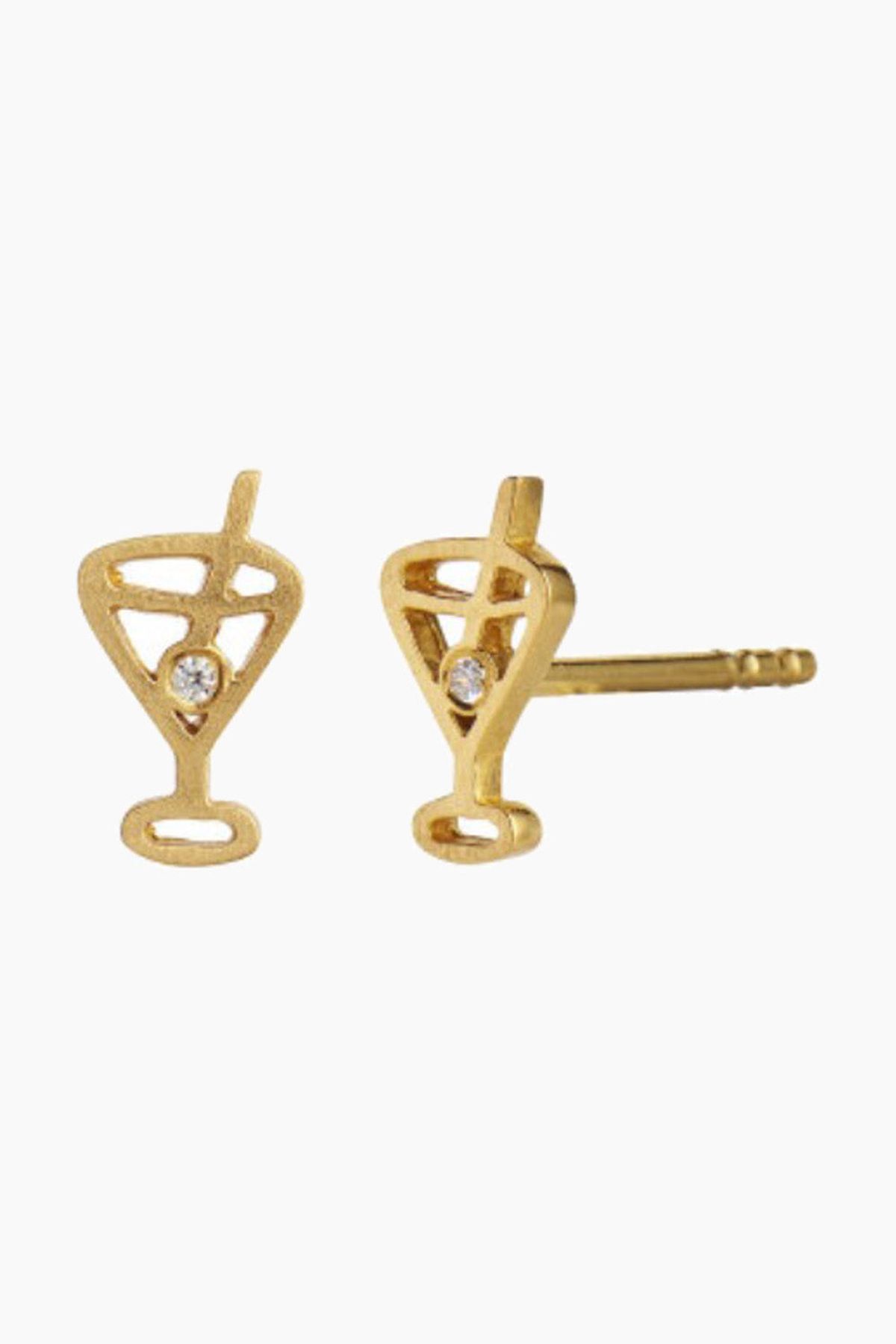 Tres Petit Cocktail Earring - Gold - Stine A - Guld One Size