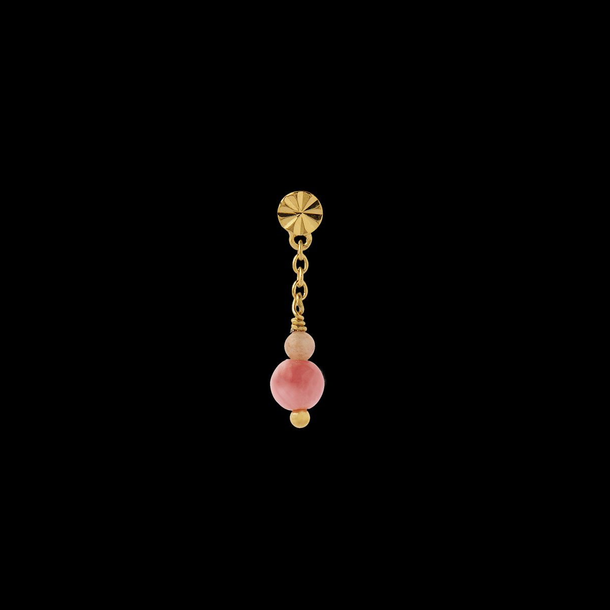 Tres Petit Etoile Earring with Coral - Single