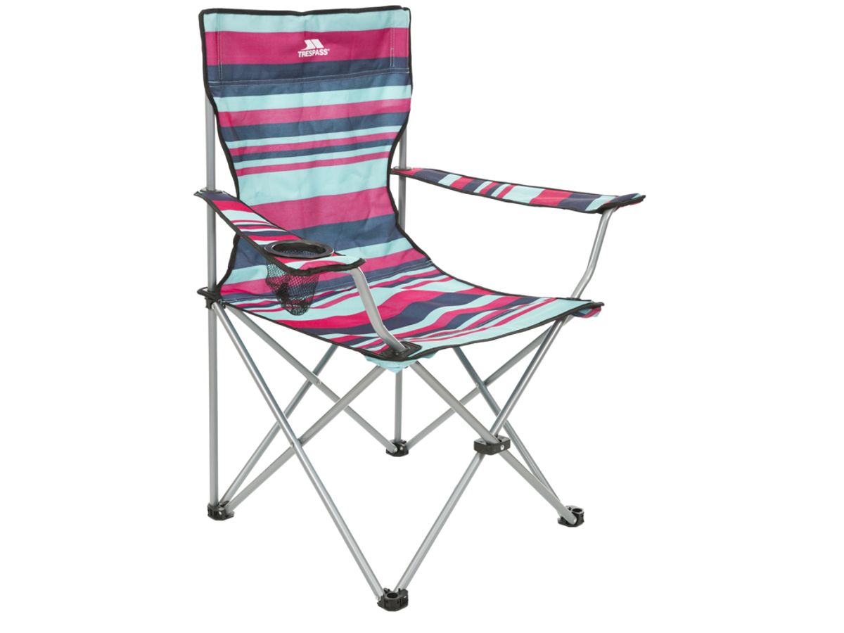 Trespass Branson - Foldbar campingstol med drinksholder - Tropical Stripe