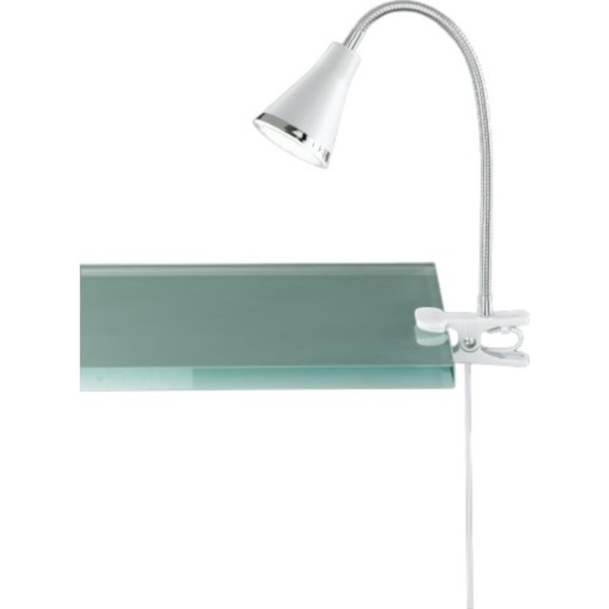 Trio Lighting Arras klemmelampe, hvid