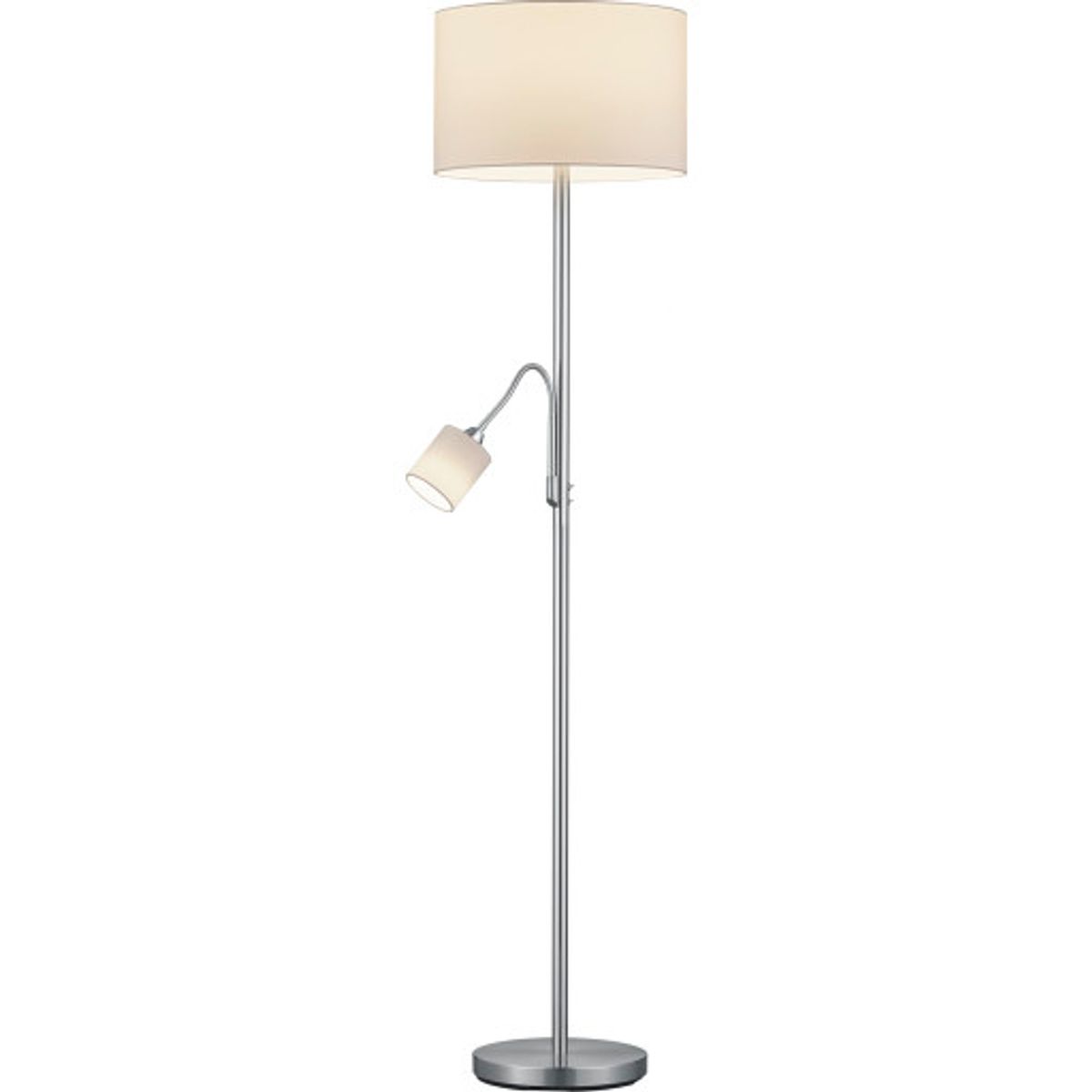 Trio Lighting Hotel gulvlampe med læselampe, hvid