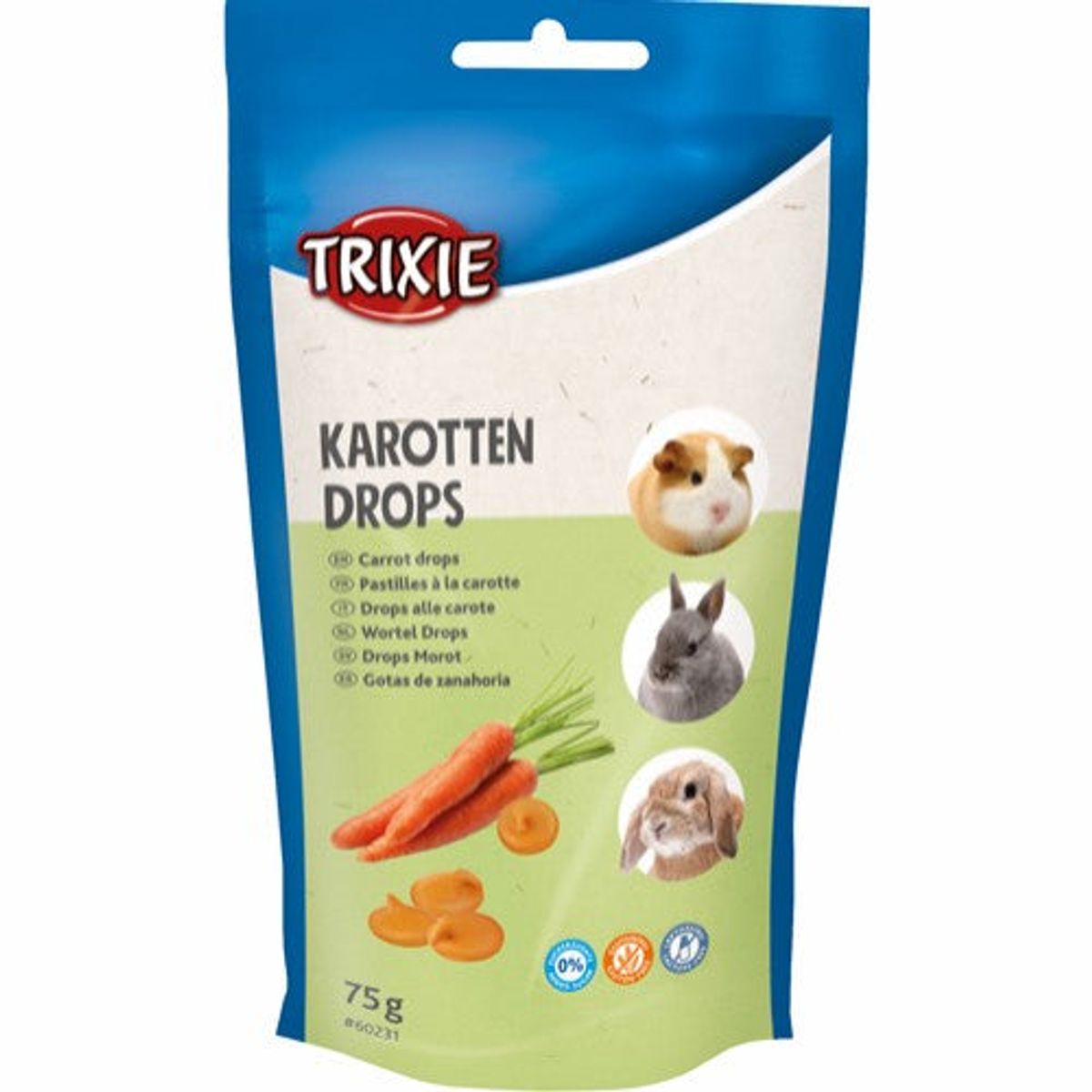 Trixie Vitamindrops gulerødder 75g gnavergodbidder