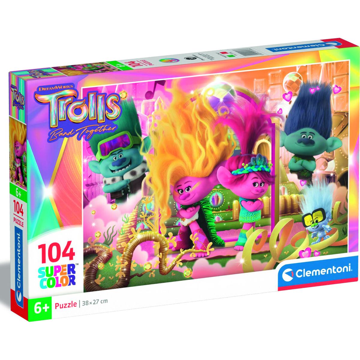 Trolls Puslespil - Trolls 3 Band Together - 104 Brikker - Clementoni