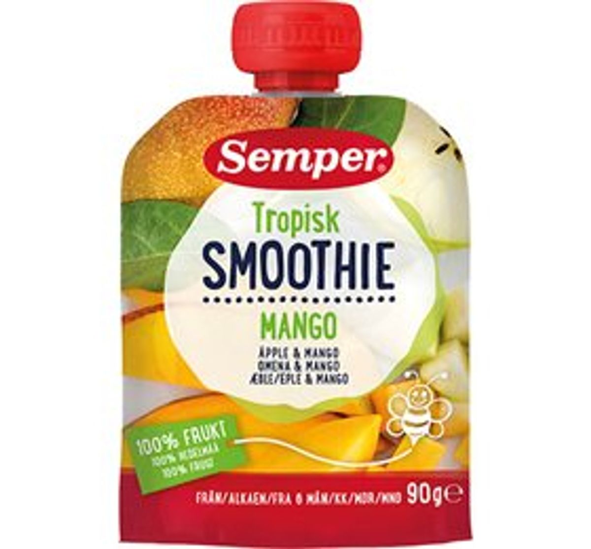 Tropisk frugtsmoothie med mango & æble fra 6 mdr. 90g.