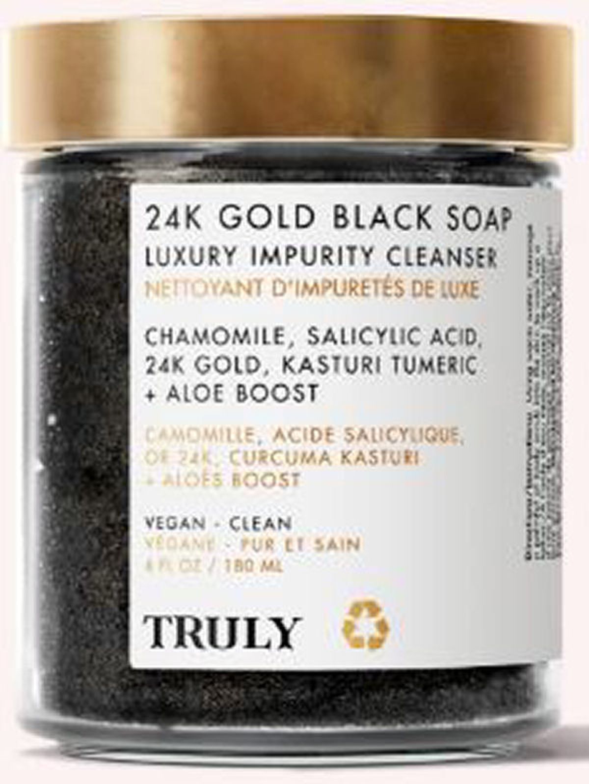 Truly 24K gold black soap luxury butter impurity cleanser 180ml