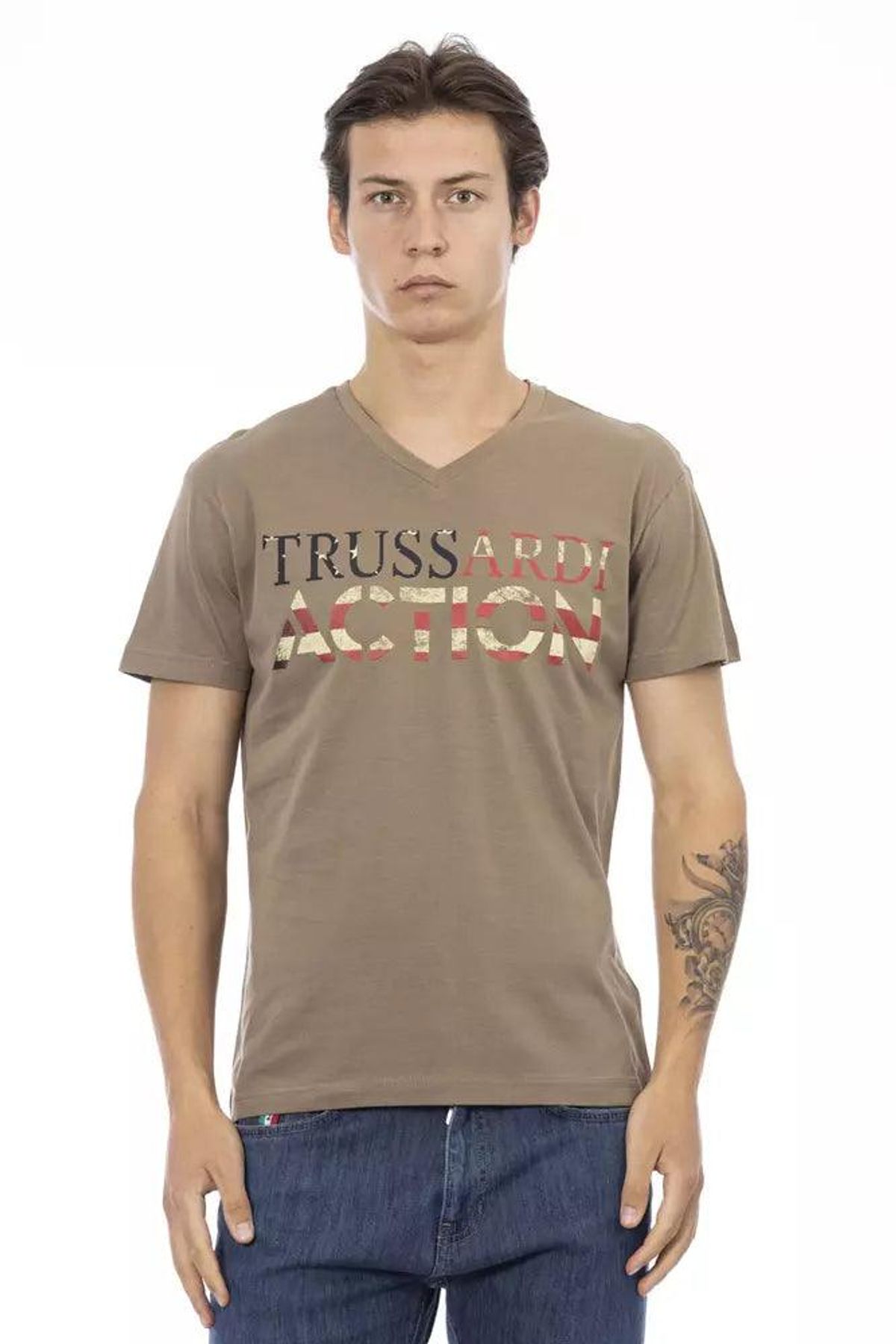 Trussardi Action Brun Bomuld T-Shirt