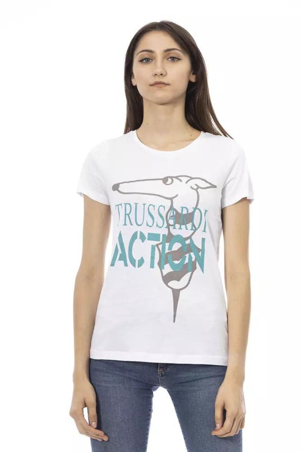 Trussardi Action Hvid Bomuld T-Shirt