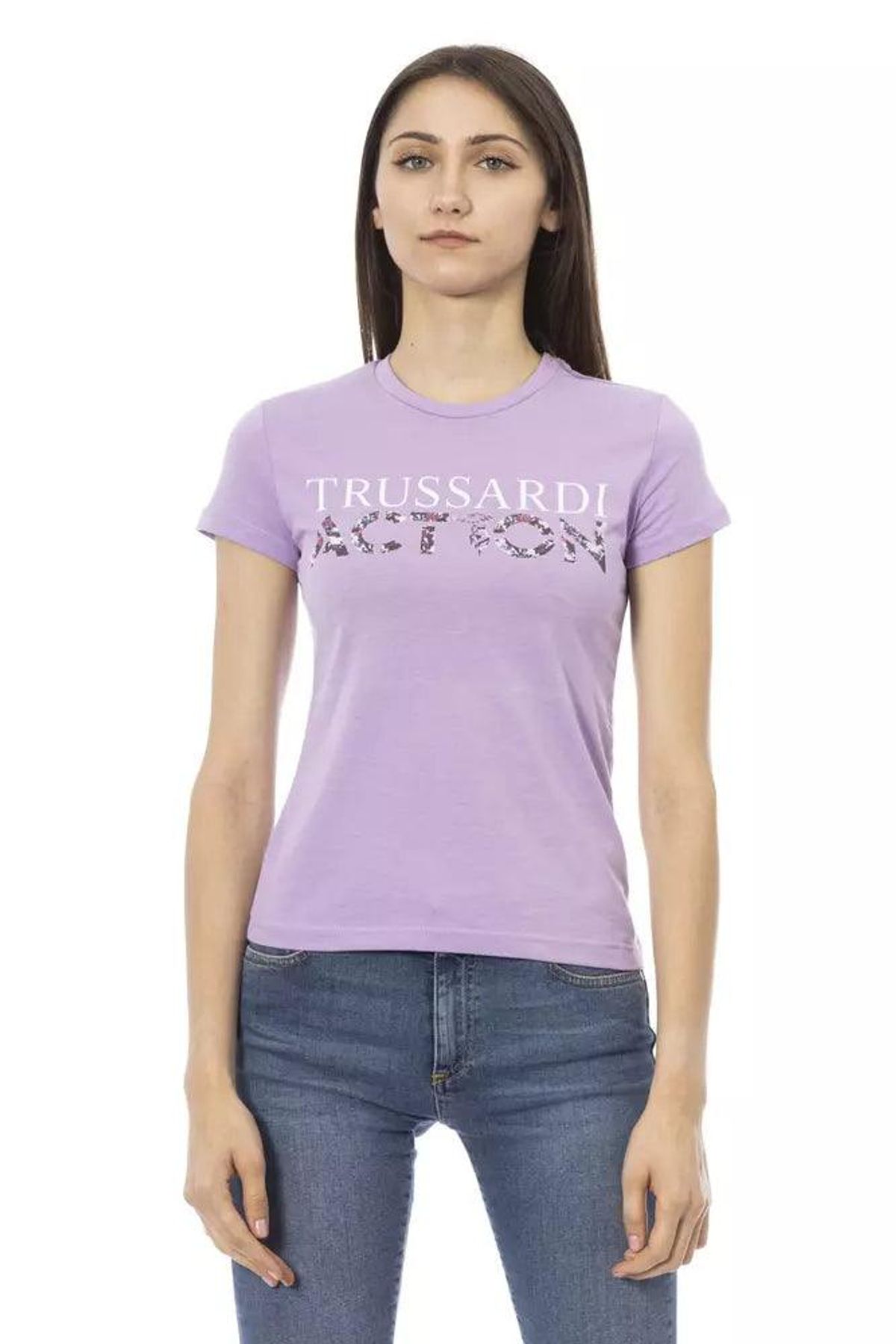 Trussardi Action Violet Bomuld T-Shirt