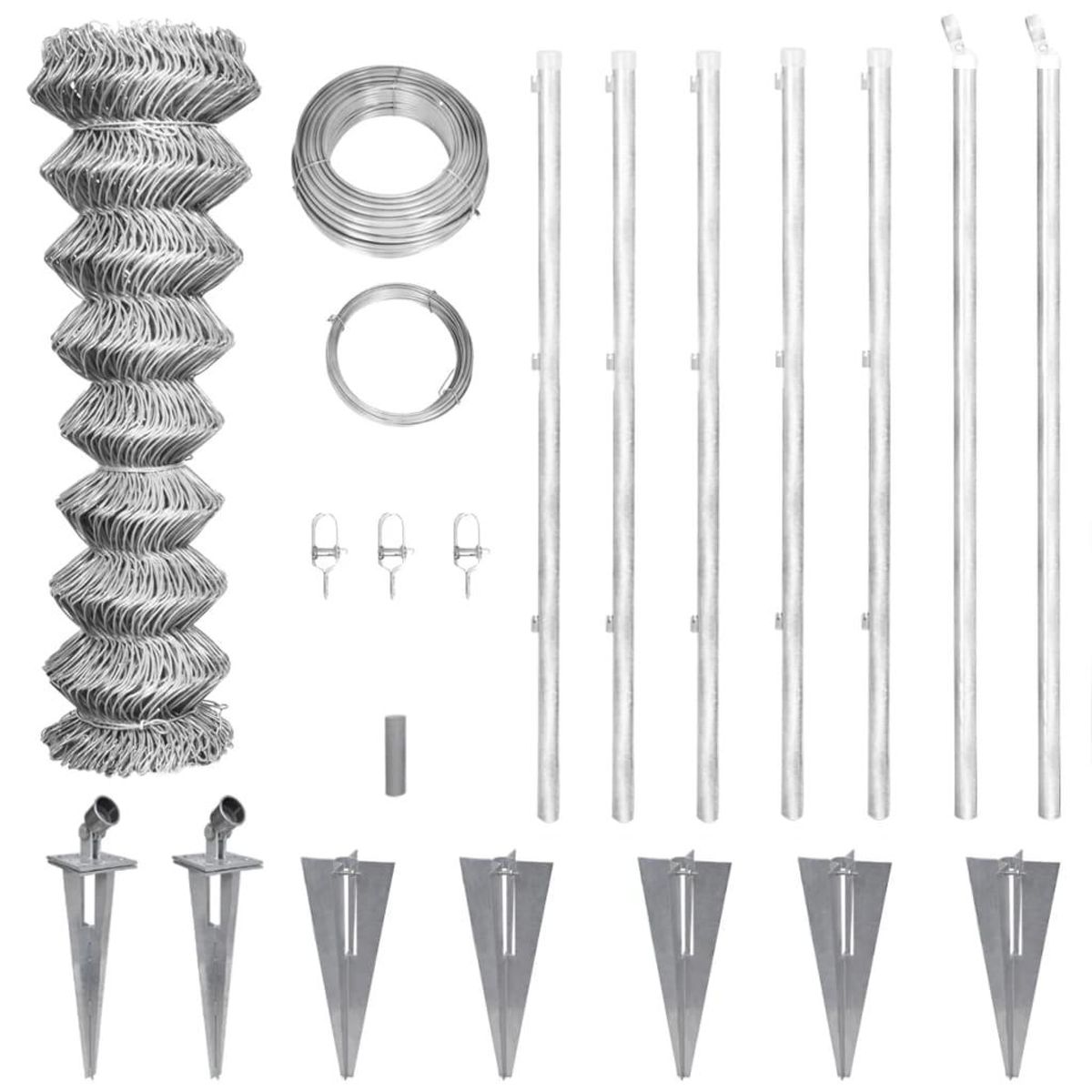 Trådhegn med stolper og spyd galvaniseret stål 15x1,5 m