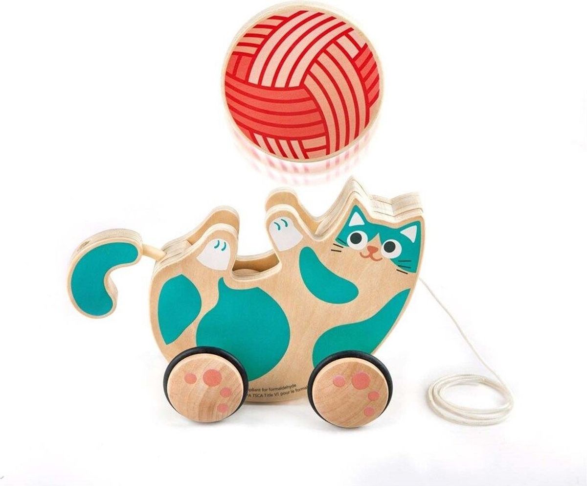 Trækdyr Legetøj - Kat Med Rangle - Roll & Rattle - Hape