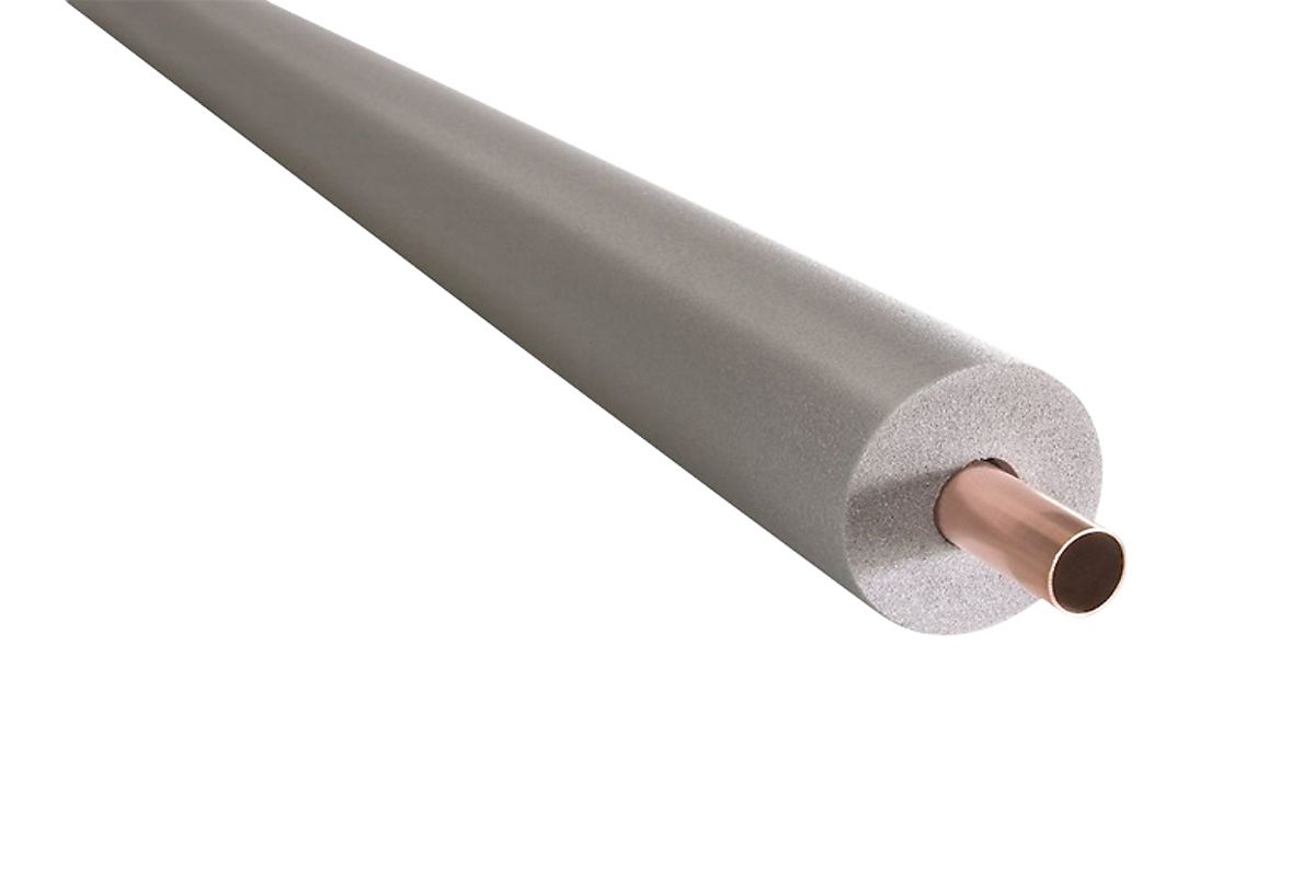 Tubolit rørisolering 28x13mm/2m 10-100gr.C grå (PE) mod varmetab med lukkede celler.