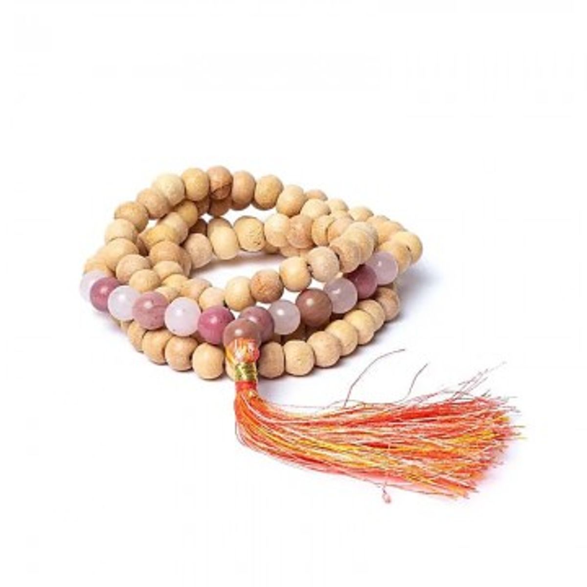 Tulsi Mala Rosakvarts og Thulite - Mala Halskæder - GodKarmaShop